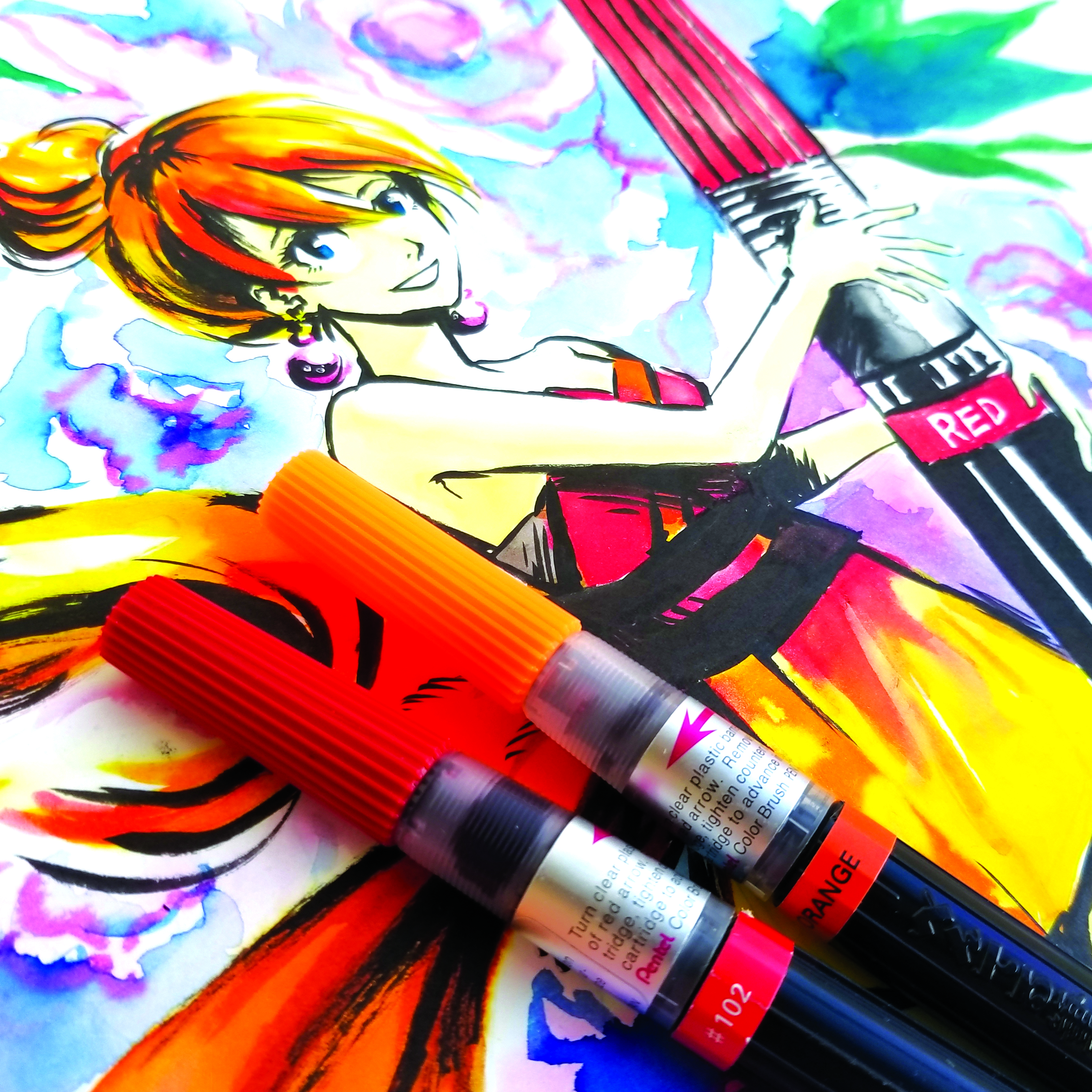 Feutre pinceau Color Brush GFL Pentel rouge