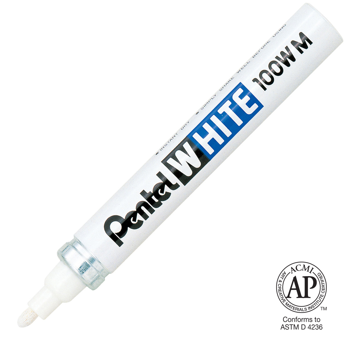 PENTEL - Marqueur indélébile 100 W M Blanc PENTEL