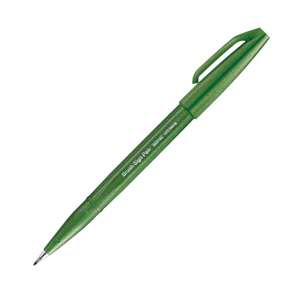 Pentel Fude Touch Brush Sign Pen Turquoise Green